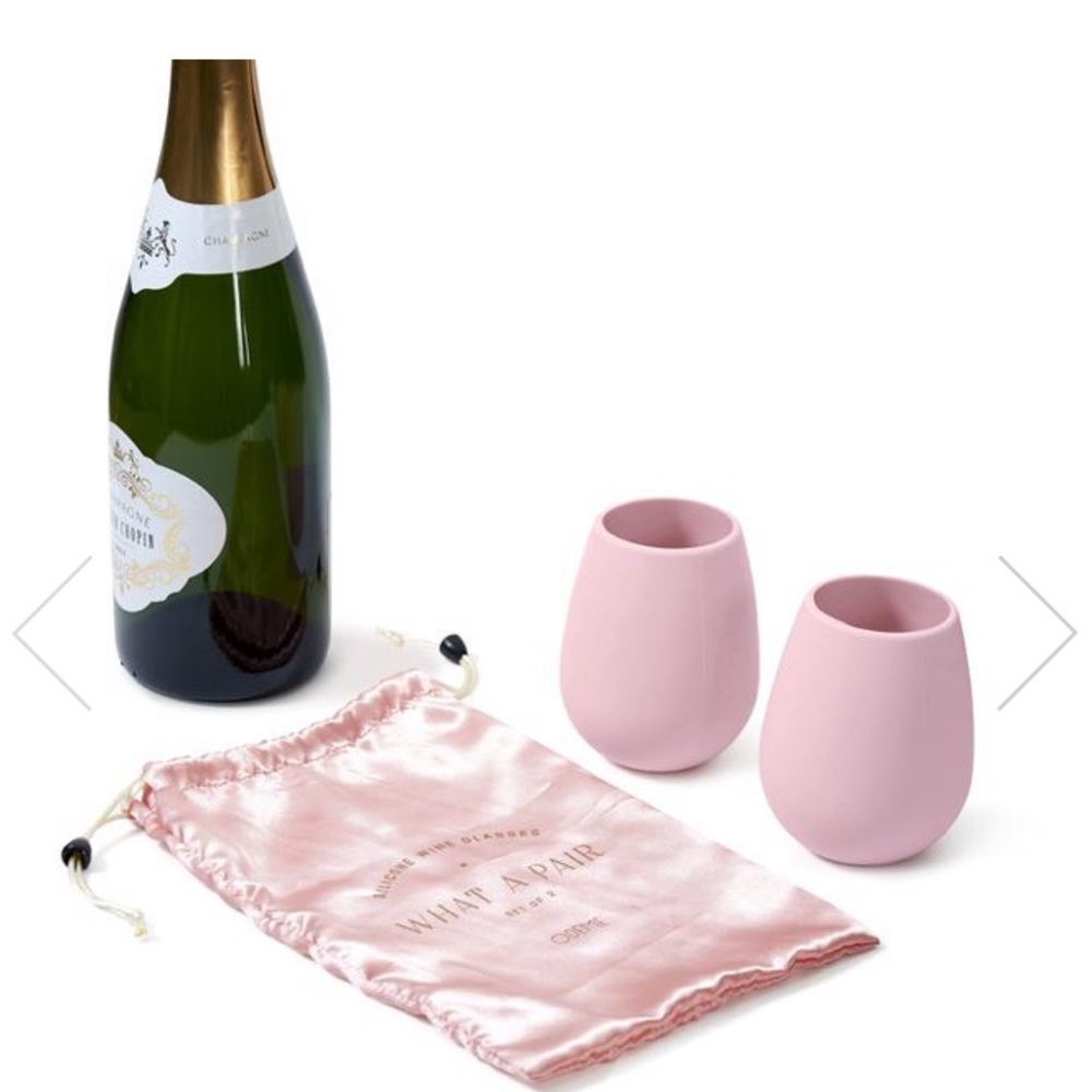 Odense silicone wine glasses pink